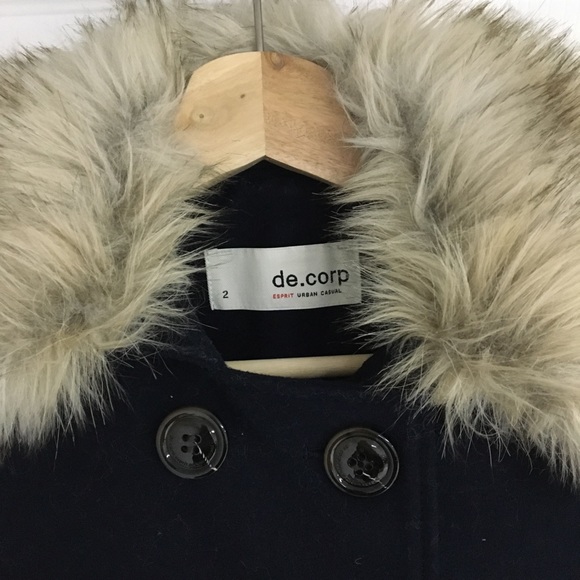 Esprit navy pea coat, size 2. - Picture 2 of 5